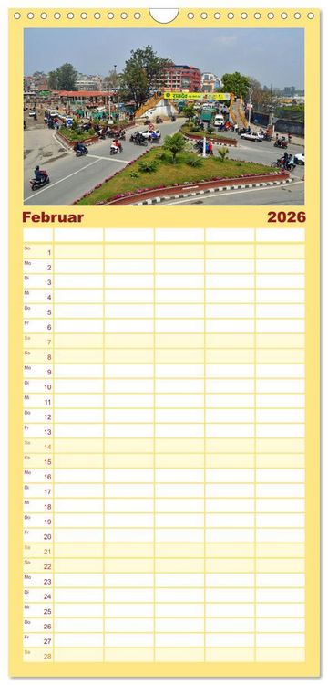 Produktbild: Familienplaner 2026 - Im Kathmandutal mit 5 Spalten (Wandkalender, 21 x 45 cm) CALVENDO