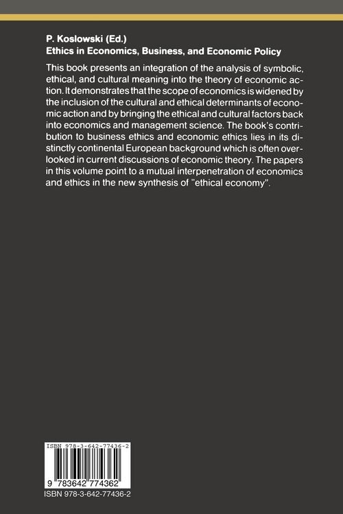 Produktbild: Ethics in Economics, Business, and Economic Policy
