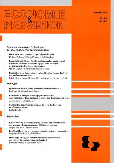 Produktbild: Economie et Prevision T.194; Economie Numerique, Technologies de l