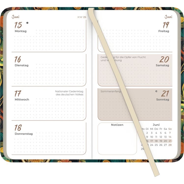 Produktbild: Lady Journal Slim Paisley 2026 - Taschen-Kalender 9x15,6 cm - Weekly - 128 Seiten - Notiz-Buch - mit Info- und Adressteil - Alpha Edition