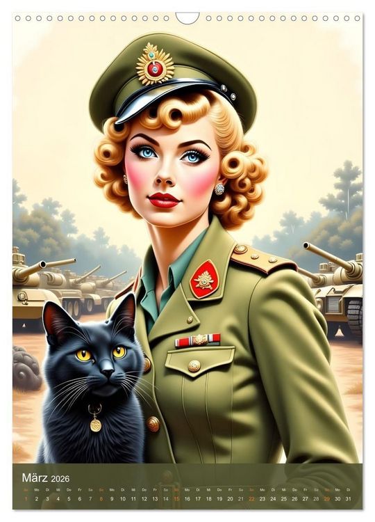 Produktbild: Fr&auml;ulein Fantasie und die schwarze Katze (Wandkalender 2026 DIN A3 hoch), CALVENDO Monatskalender