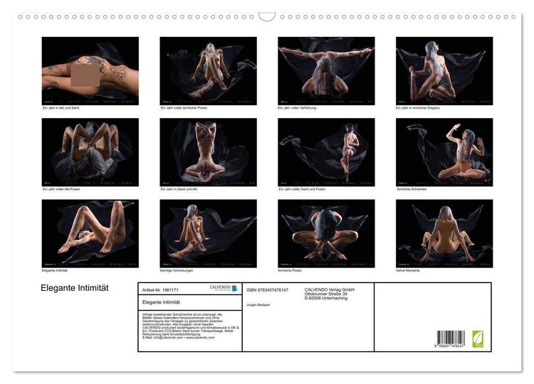 Produktbild: Elegante Intimit&auml;t (Wandkalender 2026 DIN A2 quer), CALVENDO Monatskalender
