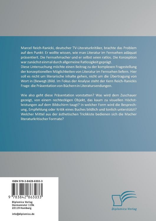 Produktbild: Literatur im Fernsehen: Konzeption und Gestaltung dreier literarischer Talkformate des ZDF