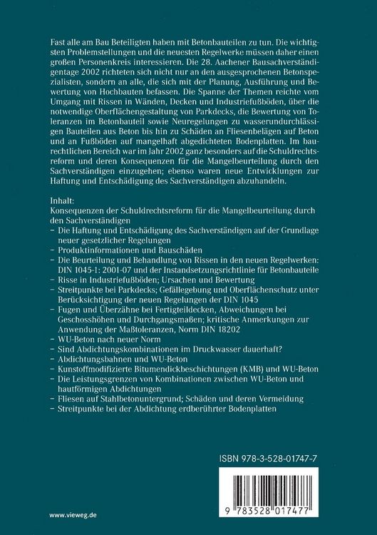 Produktbild: Aachener Bausachverst&auml;ndigentage 2002