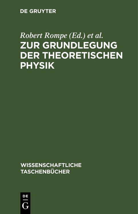 Produktbild: Zur Grundlegung der theoretischen Physik