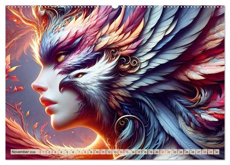 Produktbild: Vogelfrauen Surreale Sch&ouml;nheiten (Wandkalender 2026 DIN A2 quer), CALVENDO Monatskalender