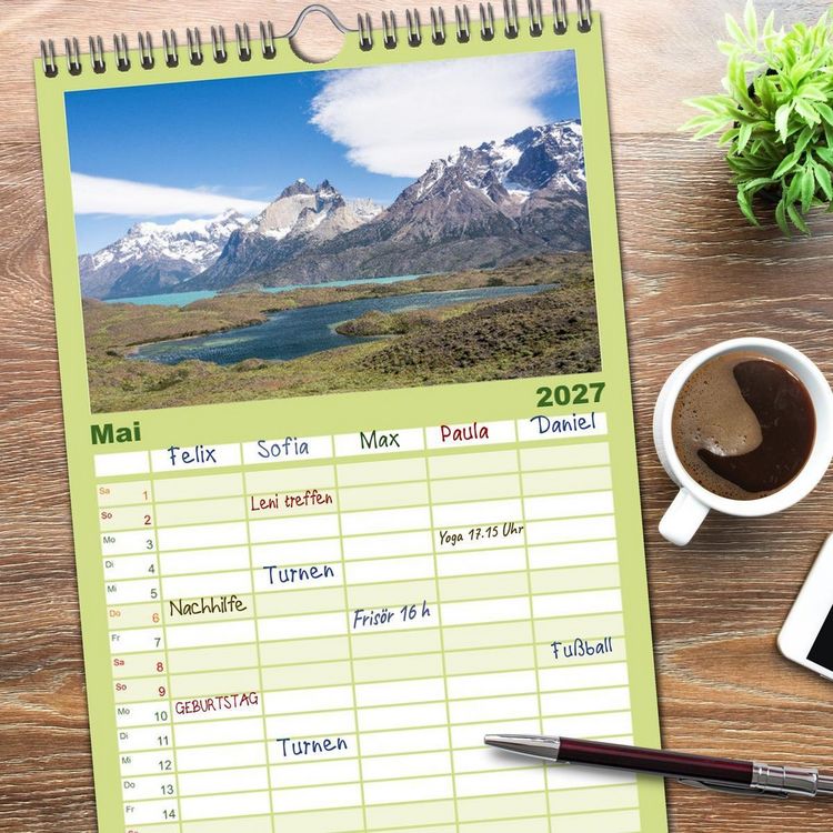 Produktbild: Familienplaner 2027 - Chile - Facetten landschaftlicher Vielfalt mit 5 Spalten (Wandkalender, 21 x 45 cm) CALVENDO