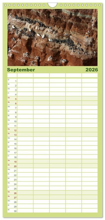 Produktbild: Familienplaner 2026 - Helgoland mit 5 Spalten (Wandkalender, 21 x 45 cm) CALVENDO