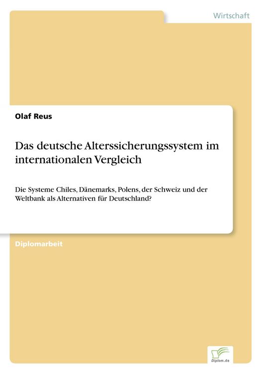 Produktbild: Das deutsche Alterssicherungssystem im internationalen Vergleich