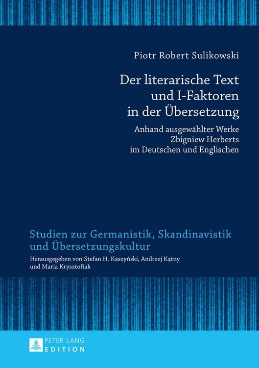 Produktbild: Der literarische Text und I-Faktoren in der &Uuml;bersetzung