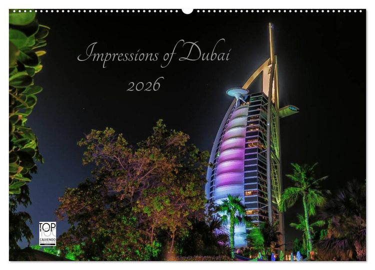 Produktbild: Impressions of Dubai 2026 (Wandkalender 2026 DIN A2 quer), CALVENDO Monatskalender