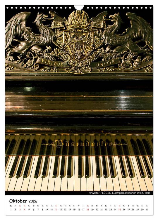 Produktbild: Historische Musikinstrumente (Wandkalender 2026 DIN A3 hoch), CALVENDO Monatskalender