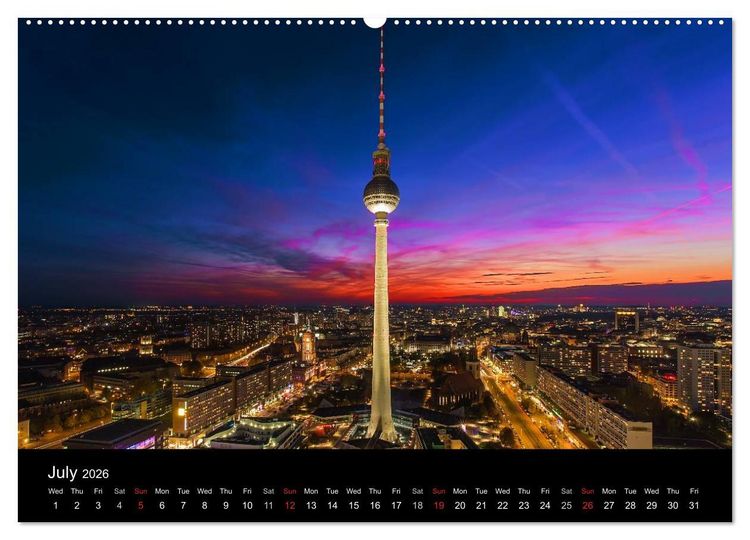 Produktbild: Sunsets of Berlin (High Quality Premium Wall Calendar 2026 DIN A2 landscape),CALVENDO 12 Month Wall Calendar