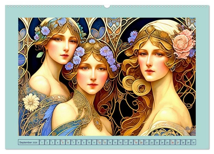 Produktbild: Art Deco Freundinnen (Wandkalender 2026 DIN A2 quer), CALVENDO Monatskalender