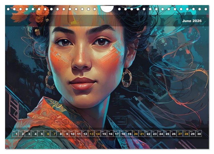 Produktbild: Yolanda's portraits, a graphic portfolio (Wall Calendar 2026 DIN A4 landscape), CALVENDO 12 Month Wall Calendar