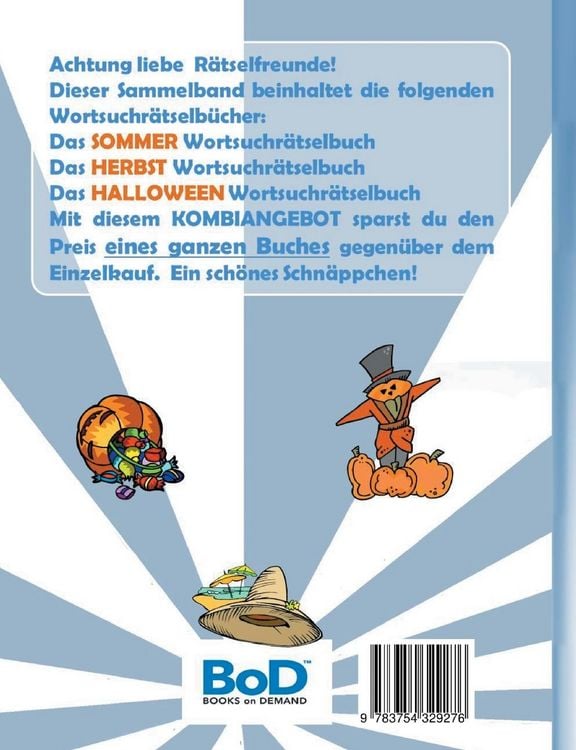 Produktbild: WORTSUCHR&Auml;TSEL 3 in 1 SAMMELBAND SOMMER, HERBST und HALLOWEEN