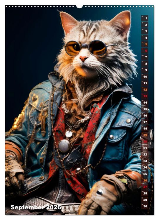 Produktbild: Stylische Katzen (hochwertiger Premium Wandkalender 2026 DIN A2 hoch), Kunstdruck in Hochglanz