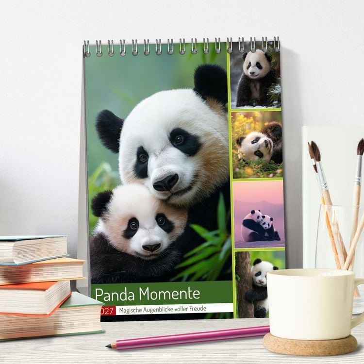 Produktbild: Panda Momente (Tischkalender 2027 DIN A5 hoch), CALVENDO Monatskalender