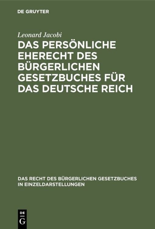Produktbild: Das pers&ouml;nliche Eherecht des B&uuml;rgerlichen Gesetzbuches f&uuml;r das Deutsche Reich