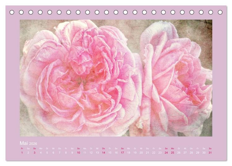 Produktbild: Romantische Rosen (Tischkalender 2026 DIN A5 quer), CALVENDO Monatskalender