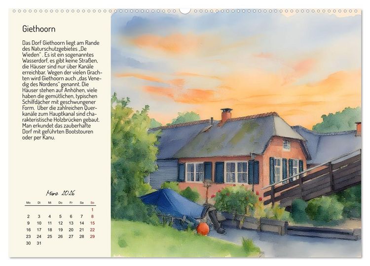 Produktbild: Romantische Reise durch die Niederlande (hochwertiger Premium Wandkalender 2026 DIN A2 quer), Kunstdruck in Hochglanz