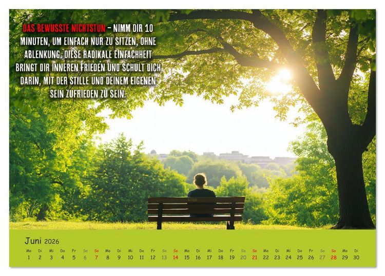 Produktbild: Dein Achtsamkeitskalender (Tischkalender 2026 DIN A5 quer), CALVENDO Monatskalender