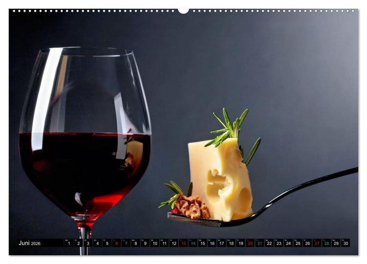 Produktbild: Gourmet K&auml;se - und Weingenuss (hochwertiger Premium Wandkalender 2026 DIN A2 quer), Kunstdruck in Hochglanz