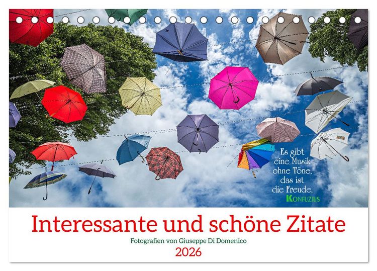 Produktbild: Interessante und sch&ouml;ne Zitate (Tischkalender 2026 DIN A5 quer), CALVENDO Monatskalender