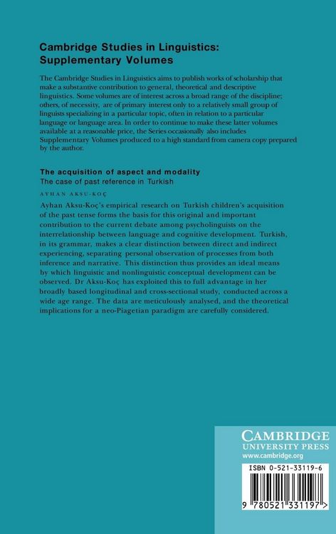 Produktbild: The Acquisition of Aspect and Modality