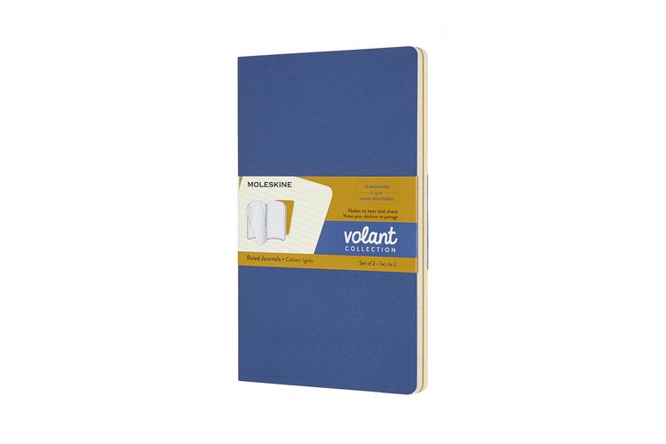 Produktbild: Moleskine Volant Large/A5, 2er Set, Liniert, Soft Cover, Vergissmeinnicht Blau, Bernsteingelb