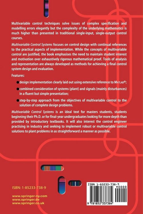 Produktbild: Multivariable Control Systems