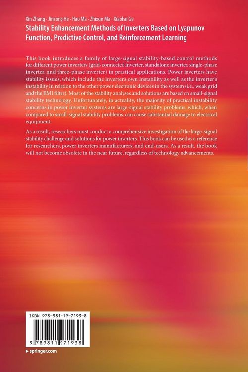 Produktbild: Stability Enhancement Methods of Inverters Based on Lyapunov Function, Predictive Control, and Reinforcement Learning