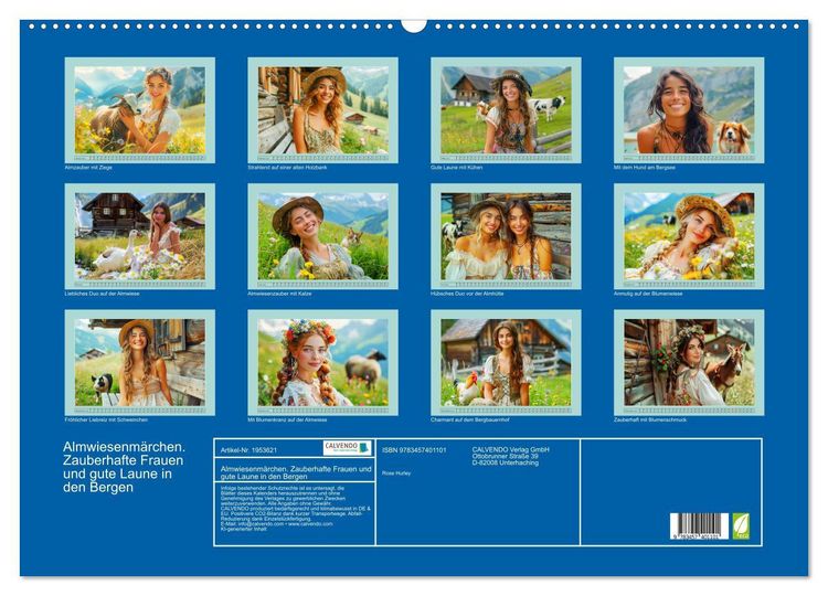 Produktbild: Almwiesenm&auml;rchen. Zauberhafte Frauen und gute Laune in den Bergen (Wandkalender 2026 DIN A2 quer), CALVENDO Monatskalender
