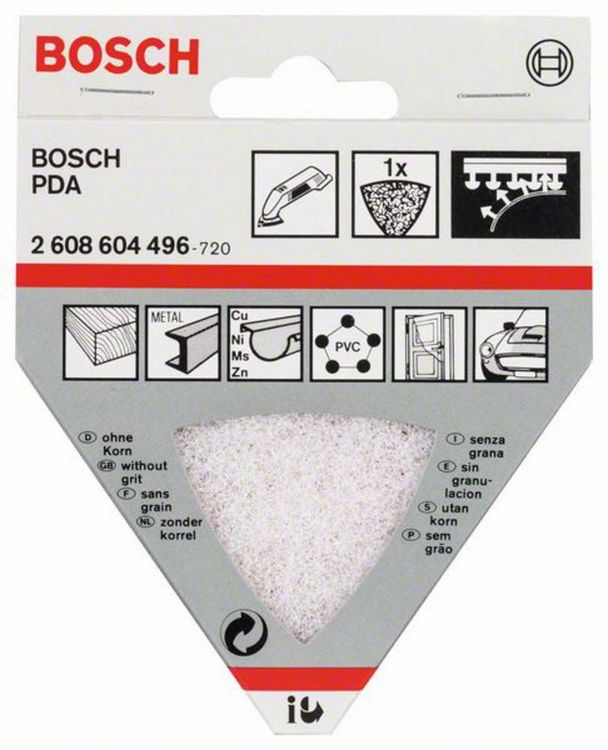 Produktbild: Bosch Accessories 2608604496 Reinigungsvlies f&uuml;r Dreieckschleifer, 93 mm, ohne Korn 93 mm 1 St.