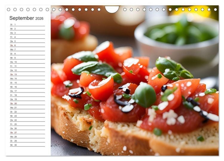 Produktbild: Buongusto Italia - Ein Jahr voller italienischer KI K&ouml;stlichkeiten (Wandkalender 2026 DIN A4 quer), CALVENDO Monatskalender