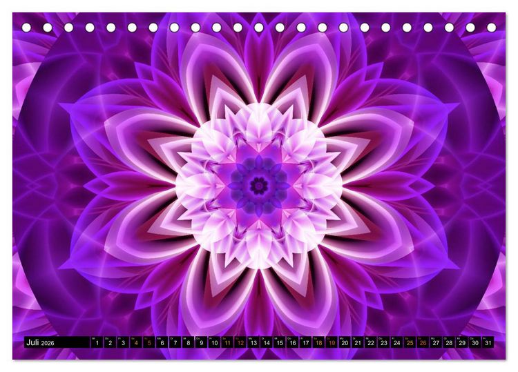 Produktbild: Energie - Mandalas, Spiritualit&auml;t durch die Farbe Lila (Tischkalender 2026 DIN A5 quer), CALVENDO Monatskalender