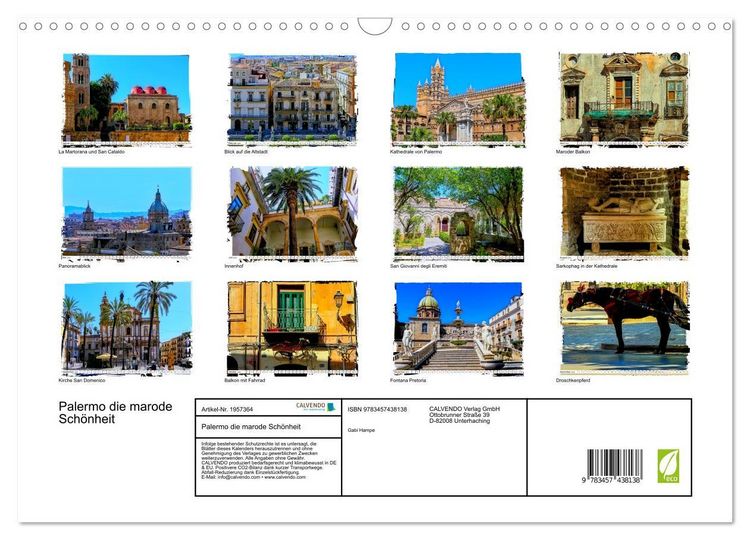 Produktbild: Palermo die marode Sch&ouml;nheit (Wandkalender 2026 DIN A3 quer), CALVENDO Monatskalender