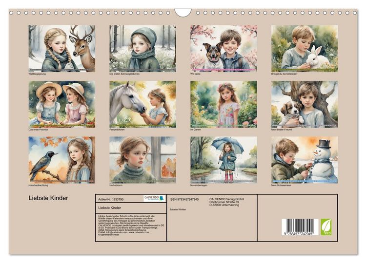 Produktbild: Liebste Kinder (Wandkalender 2026 DIN A3 quer), CALVENDO Monatskalender