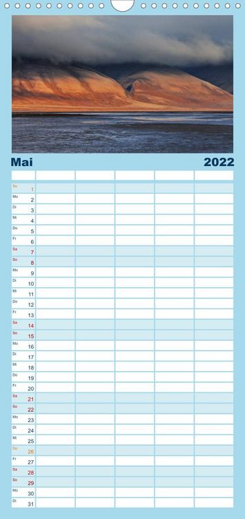 Produktbild: Familienplaner Spitzbergen - Wild.Rau.Ungez&auml;hmt. (Wandkalender 2022 , 21 cm x 45 cm, hoch)