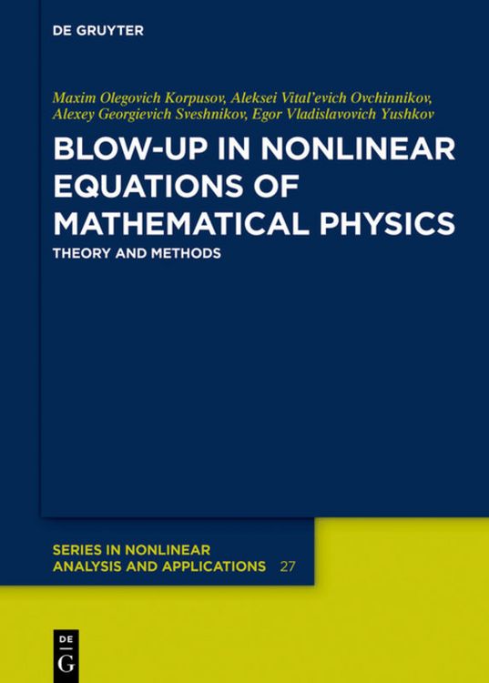 Produktbild: Blow-Up in Nonlinear Equations of Mathematical Physics