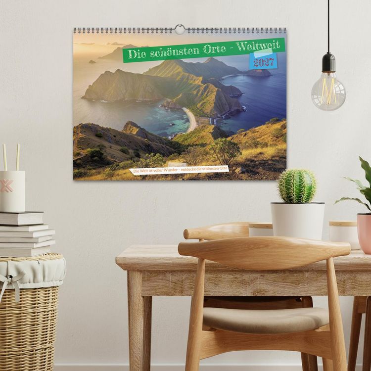 Produktbild: Die sch&ouml;nsten Orte - Weltweit (Wandkalender 2027 DIN A3 quer), CALVENDO Monatskalender
