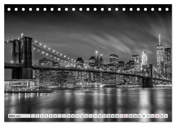 Produktbild: BROOKLYN BRIDGE Das Wahrzeichen von New York City (Tischkalender 2026 DIN A5 quer), CALVENDO Monatskalender