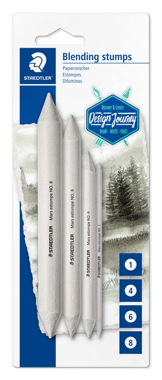 Produktbild: STAEDTLER Papierwischer unterschiedliche Gr&ouml;&szlig;en (1,4,6,8), 4er Set