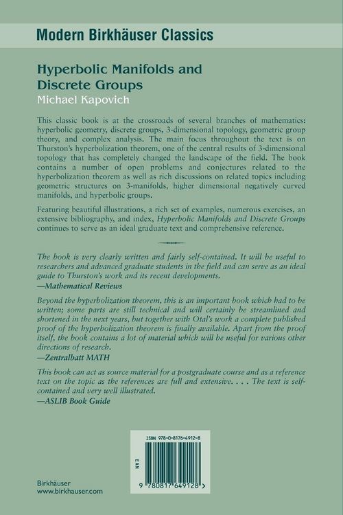 Produktbild: Hyperbolic Manifolds and Discrete Groups