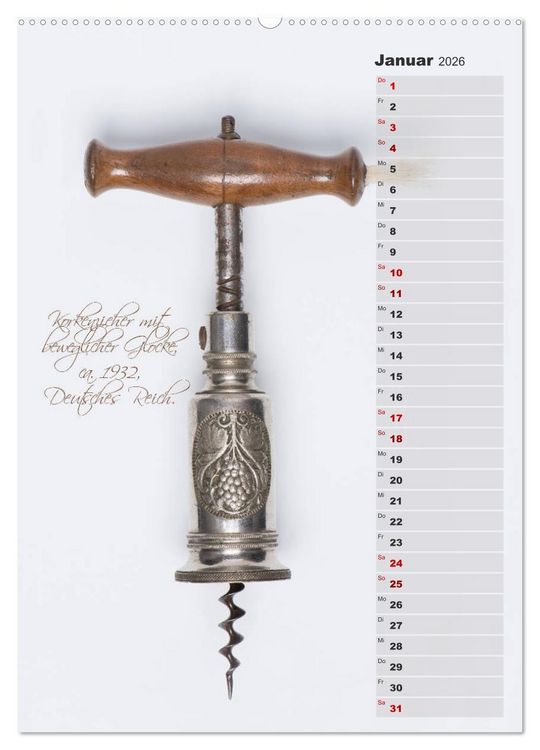 Produktbild: Emotionale Momente: Korkenzieher - geniales Alltagswerkzeug. Planer. (hochwertiger Premium Wandkalender 2026 DIN A2 hoch), Kunstdruck in Hochglanz