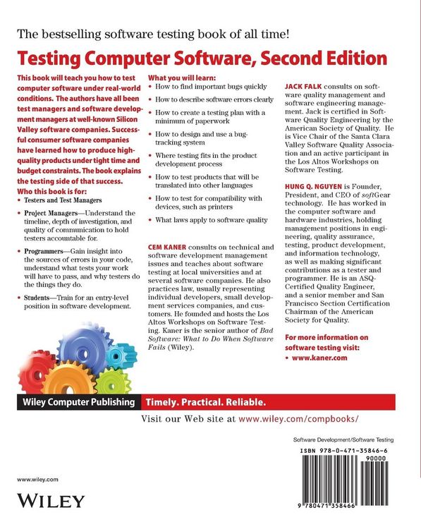 Produktbild: Testing Computer Software - The Best Selling Testing Book of All Time 2e