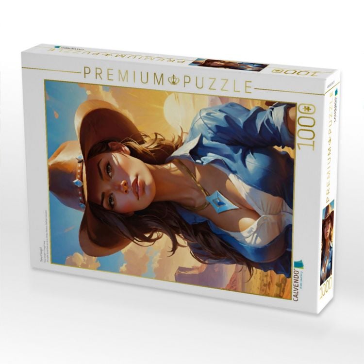 Produktbild: CALVENDO Puzzle Sexy Cowgirl | 1000 Teile Lege-Gr&ouml;&szlig;e 64x48cm Foto-Puzzle f&uuml;r gl&uuml;ckliche Stunden