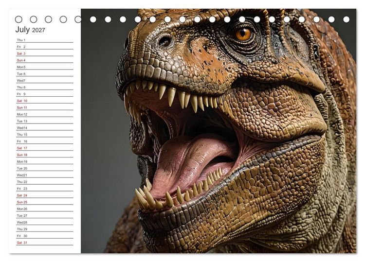 Produktbild: AI Dino Delights Mesmerizing Views of Prehistoric Life (Desk Calendar 2027 DIN A5 landscape), CALVENDO 12 Month DeskCalendar
