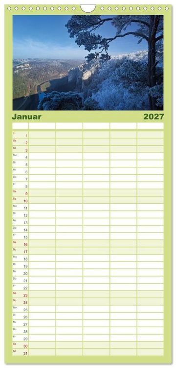 Produktbild: Familienplaner 2027 - Gro&szlig;e Landschaft Obere Donau mit 5 Spalten (Wandkalender, 21 x 45 cm) CALVENDO