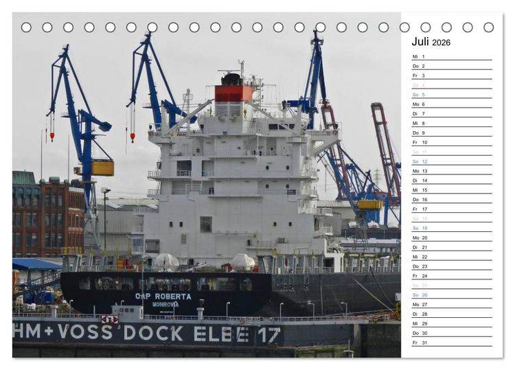 Produktbild: Hafen Hamburg (Tischkalender 2026 DIN A5 quer), CALVENDO Monatskalender